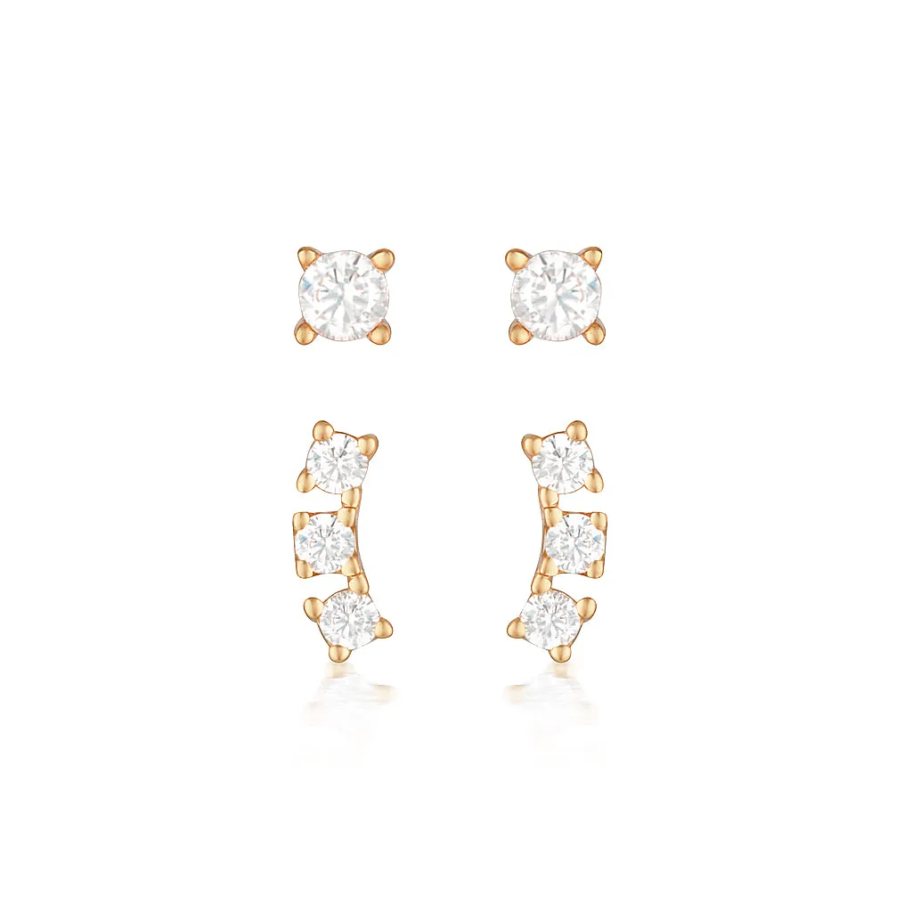 Jade Earring Set Rose Gold