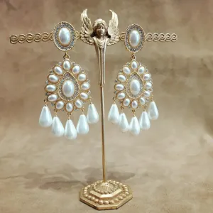 Kenneth Jay Lane Pearl Chandelier Earrings