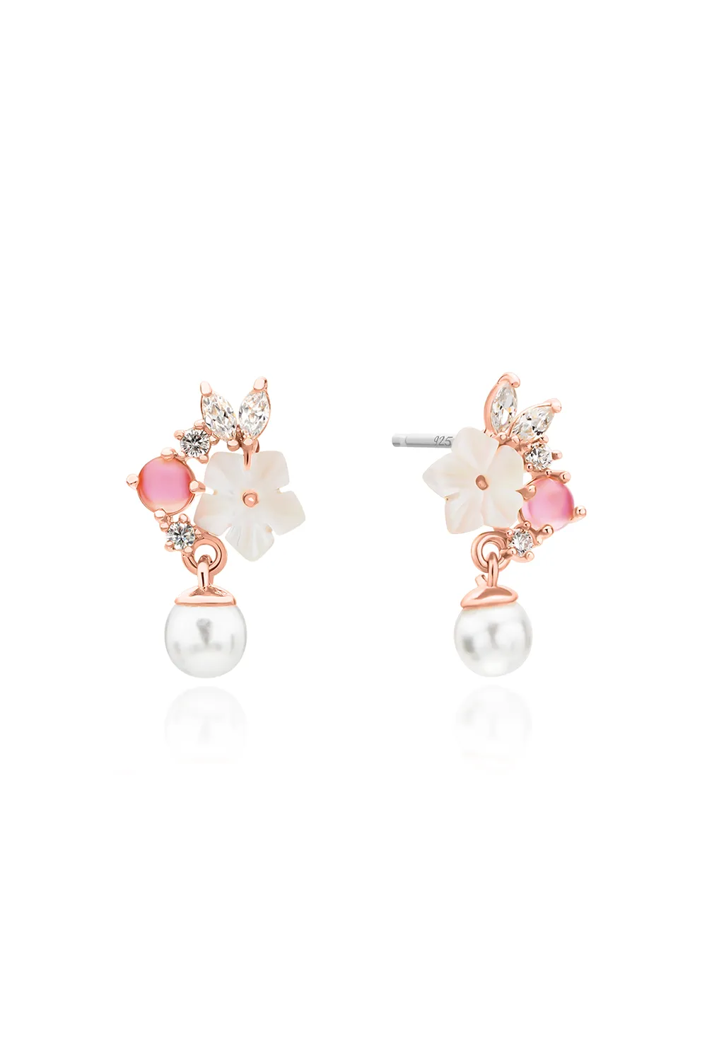 Lily rose quartz dangle earrings