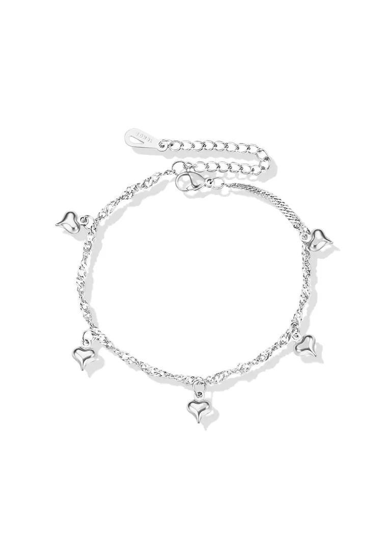 Lova Multi-heart Pendant Chain Bracelet