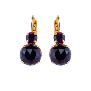 Lovable Double Stone Leverback Earrings "Amethyst and Amethyst Quartz" *Custom*