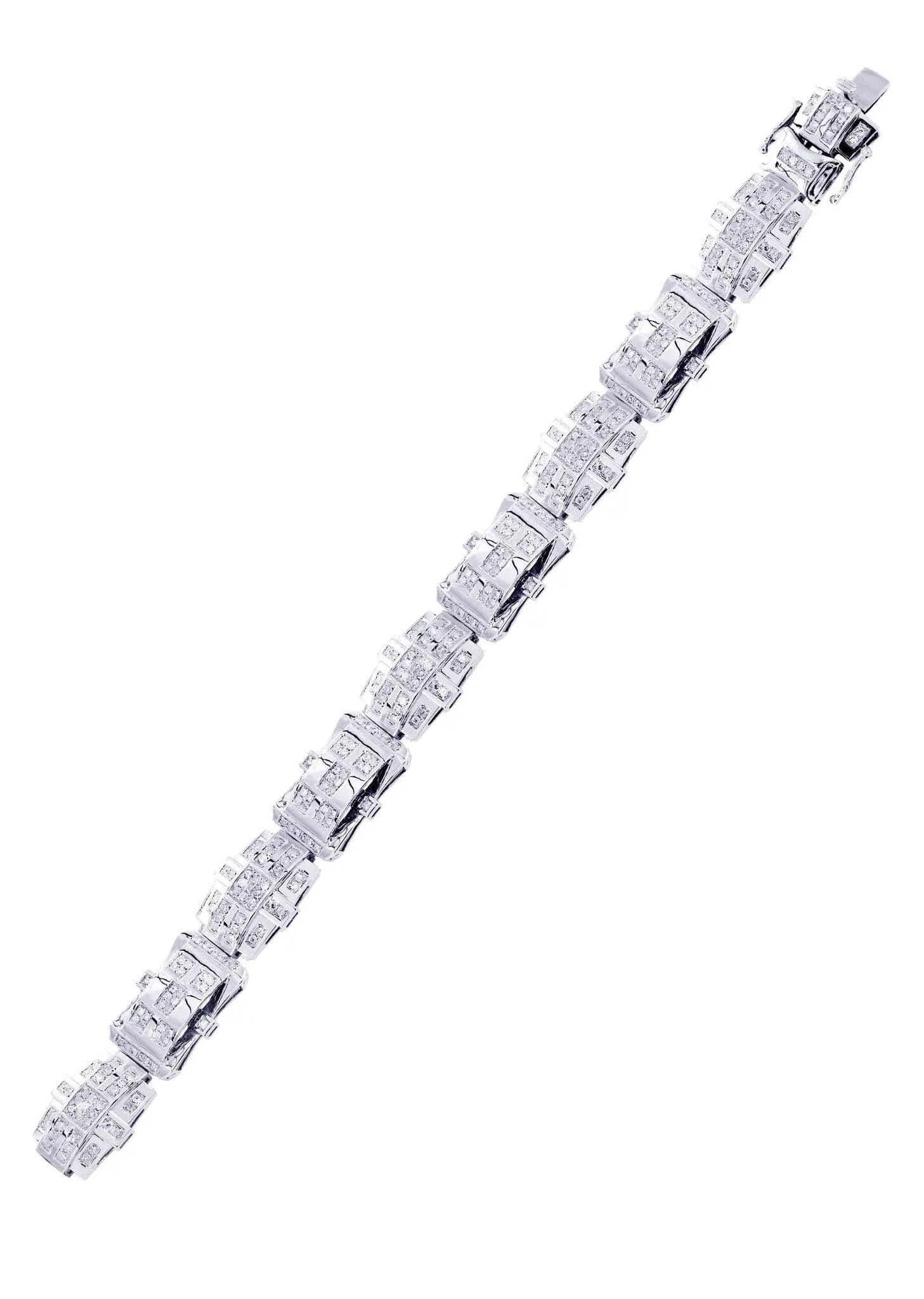 Mens Diamond Bracelet White Gold| 3.64 Carats| 31.39 Grams