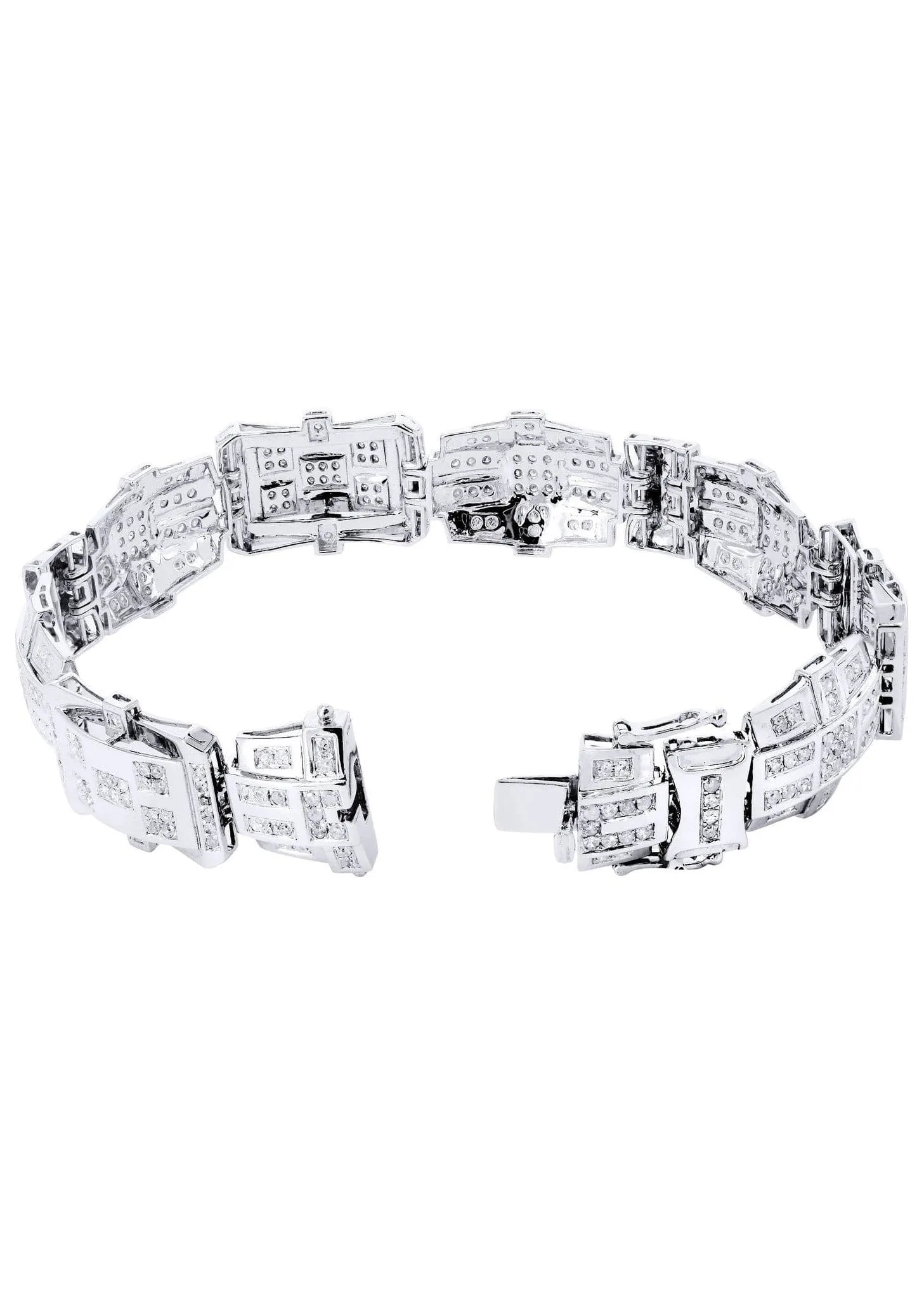 Mens Diamond Bracelet White Gold| 3.64 Carats| 31.39 Grams
