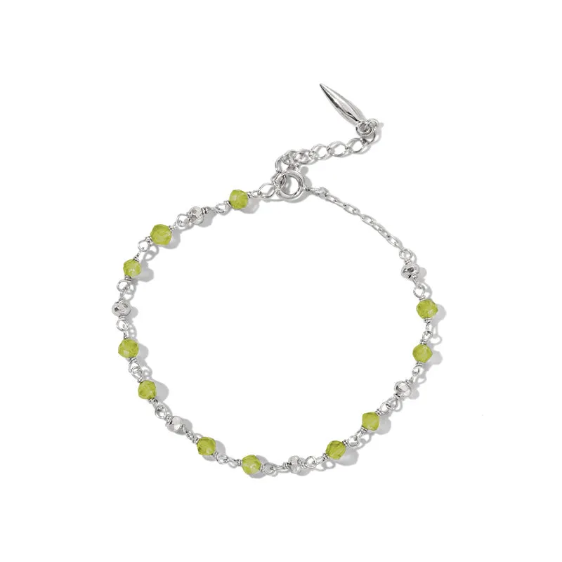 Mercy Bracelet, Peridot, Silver