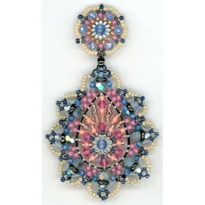 MIGUEL ASES BLUE JADE SWAROVSKI STARBURST EARRINGS