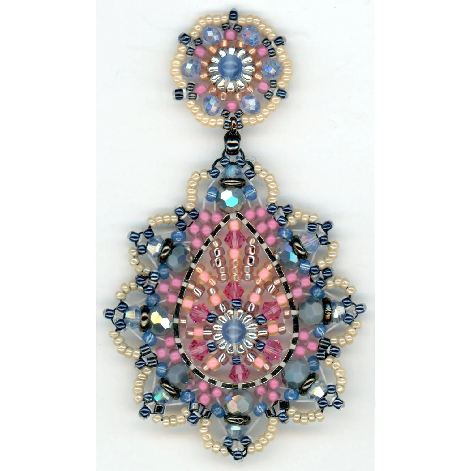 MIGUEL ASES BLUE JADE SWAROVSKI STARBURST EARRINGS