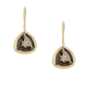Mila Smokey Quartz Earrings, Gold Vermeil