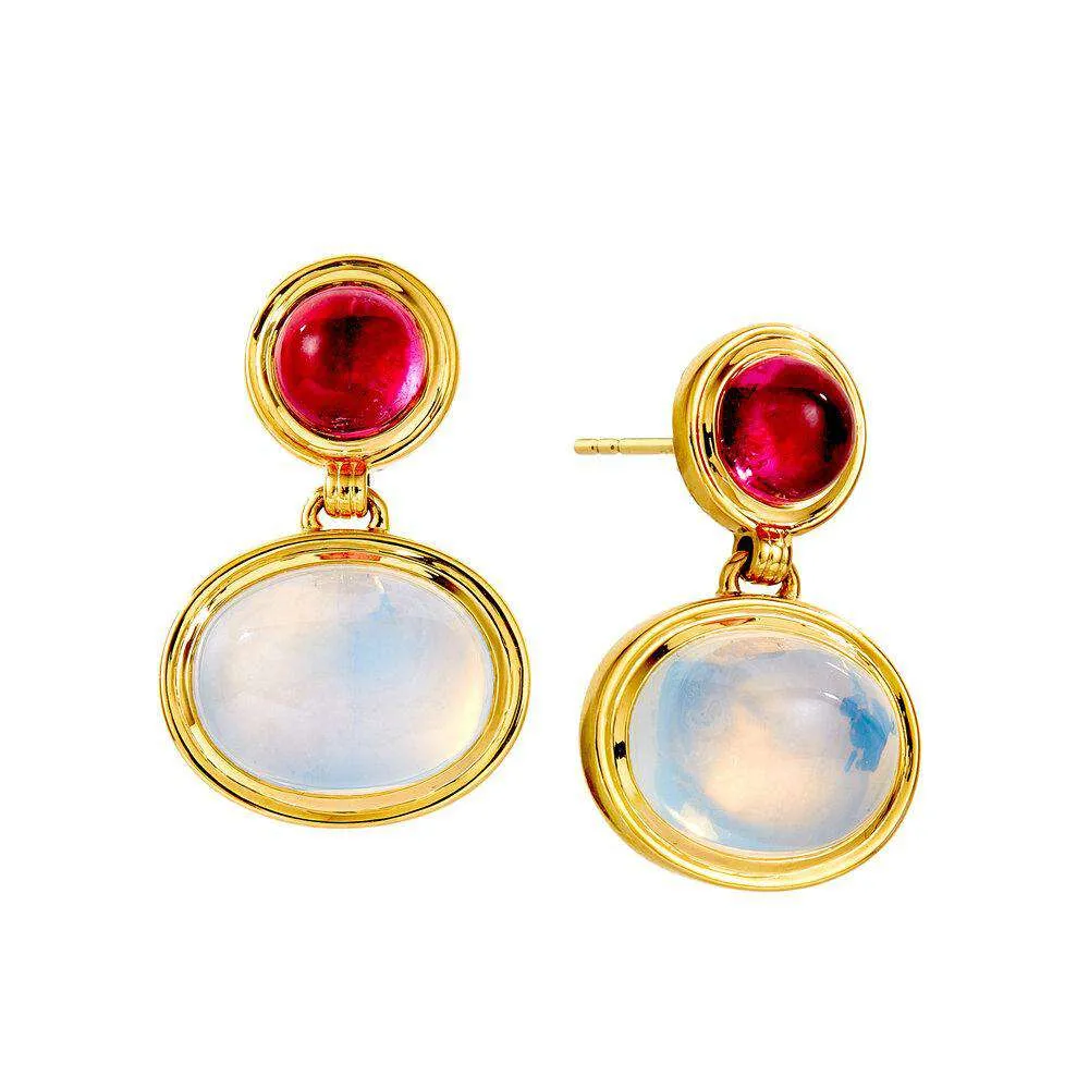 Moon Quartz Cabochon Earrings