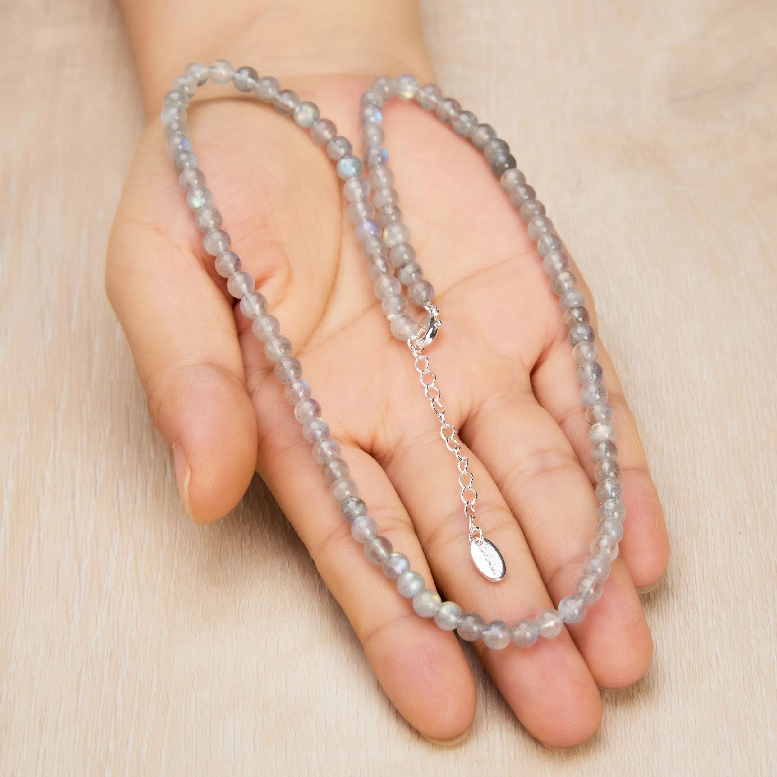 Moonstone Mini Beaded Gemstone Necklace