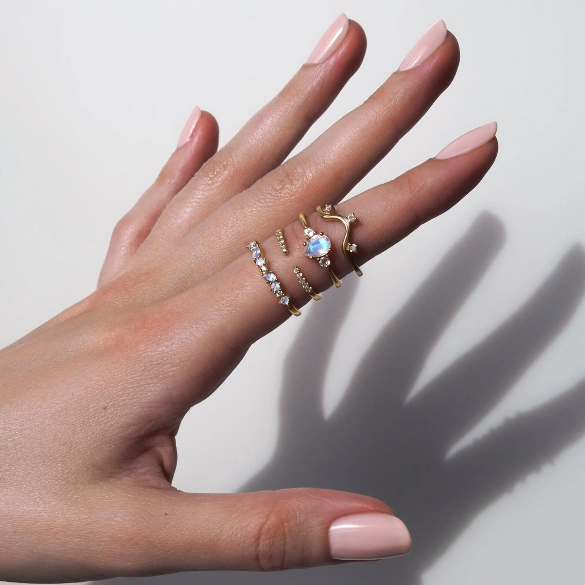 Moonstone White Zircon Ring - Grace