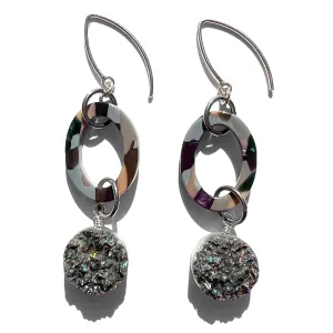 MPR x THE IMAGINARIUM: Grey Tortoise with Druzy Drop Earrings