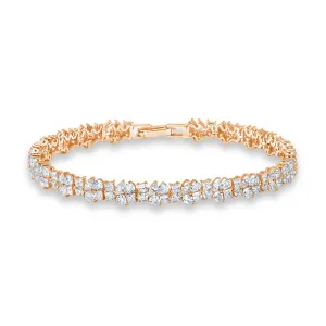 Multi Cluster Bracelet Finished in Rose Gold