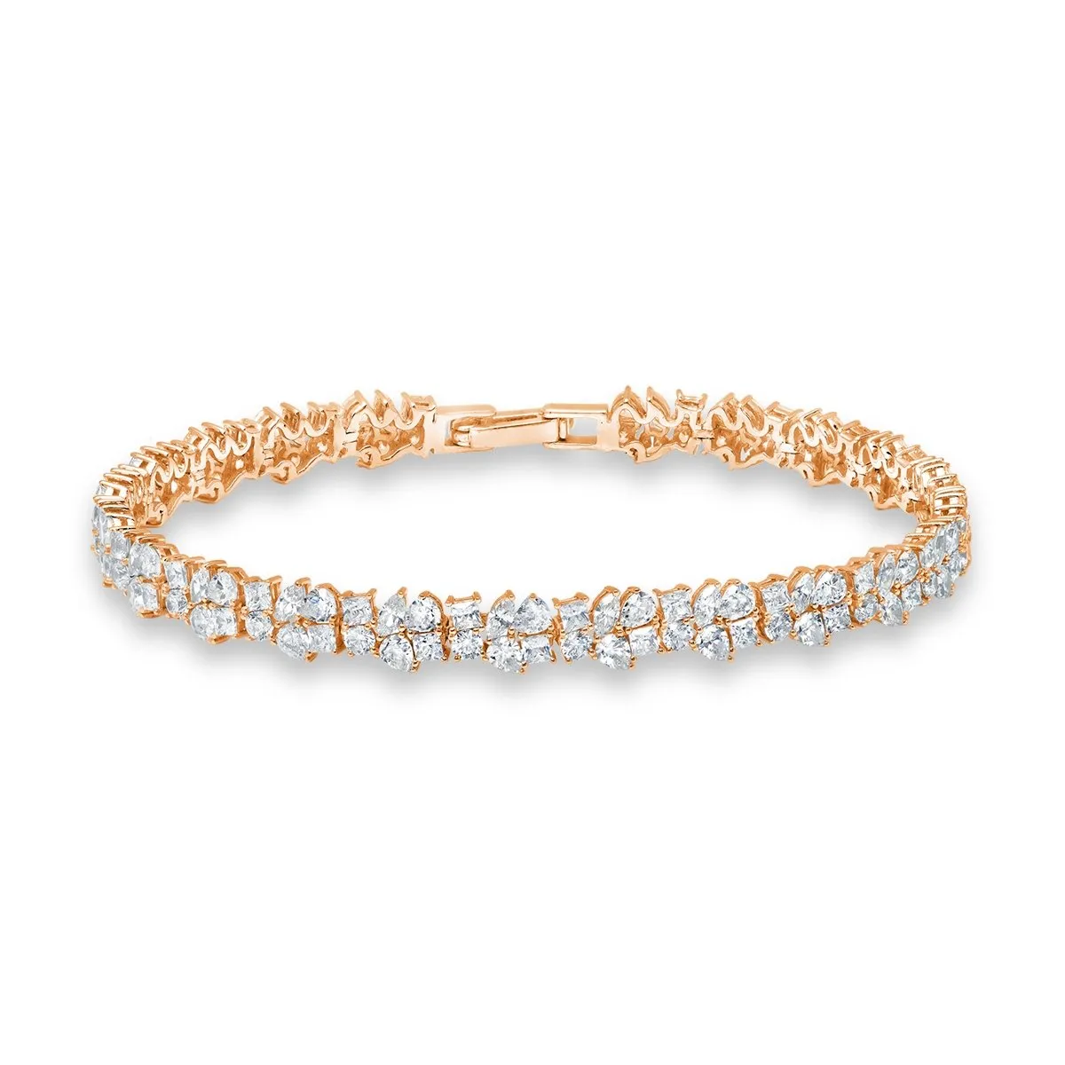Multi Cluster Bracelet Finished in Rose Gold