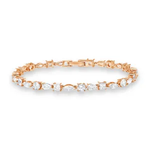 Multi Shape Tennis Bracelet Finished in Rose Gold Sale