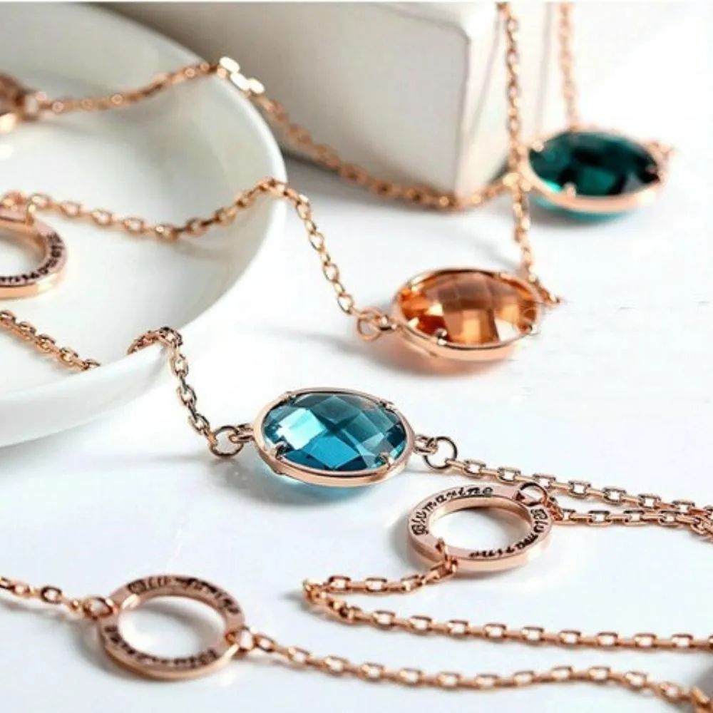 Multicolor Cubic Zircon Long Chain Necklace