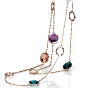 Multicolor Cubic Zircon Long Chain Necklace