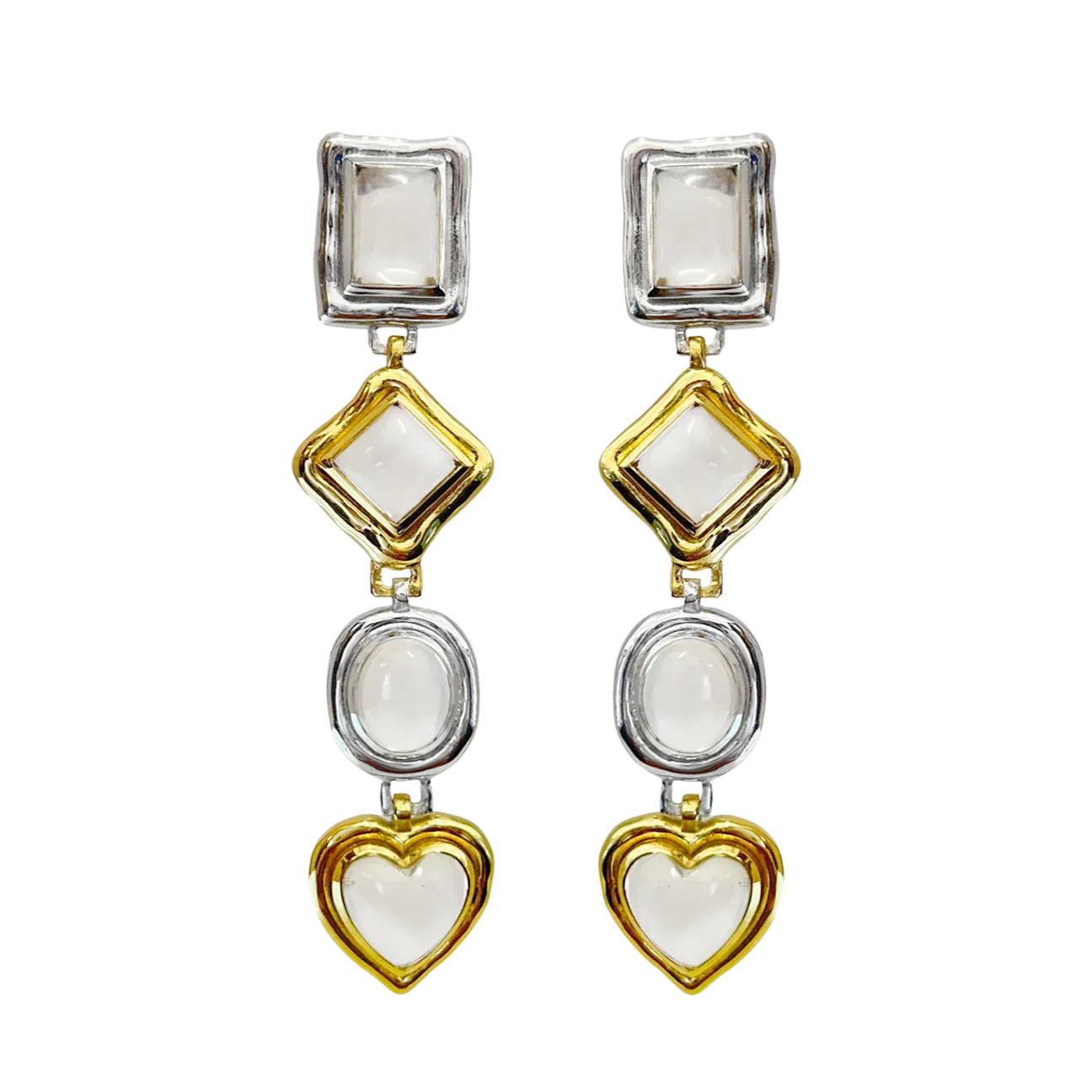 Naomi Earrings - Mixed Metal Crystal