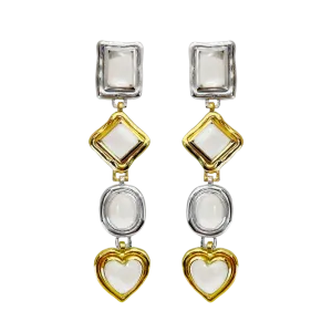 Naomi Earrings - Mixed Metal Crystal