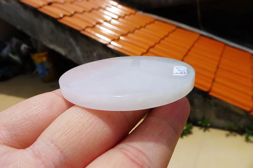Natural Jade Rough Jadeite Raw (34g,5.3X5.3X0.5cm)