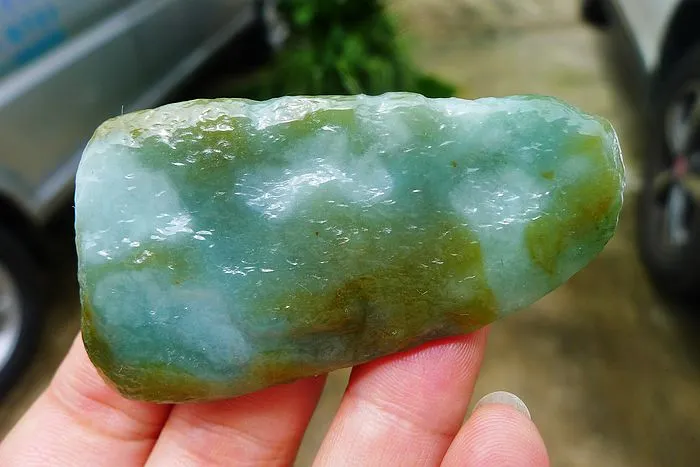 Natural Jade Rough Jadeite Raw (34g,6.5X3.3X0.85cm)
