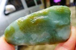 Natural Jade Rough Jadeite Raw (34g,6.5X3.3X0.85cm)