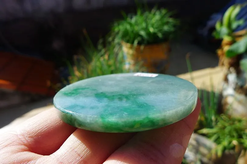 Natural Jade Rough Jadeite Raw (41g,5.6X5.6X0.5cm)