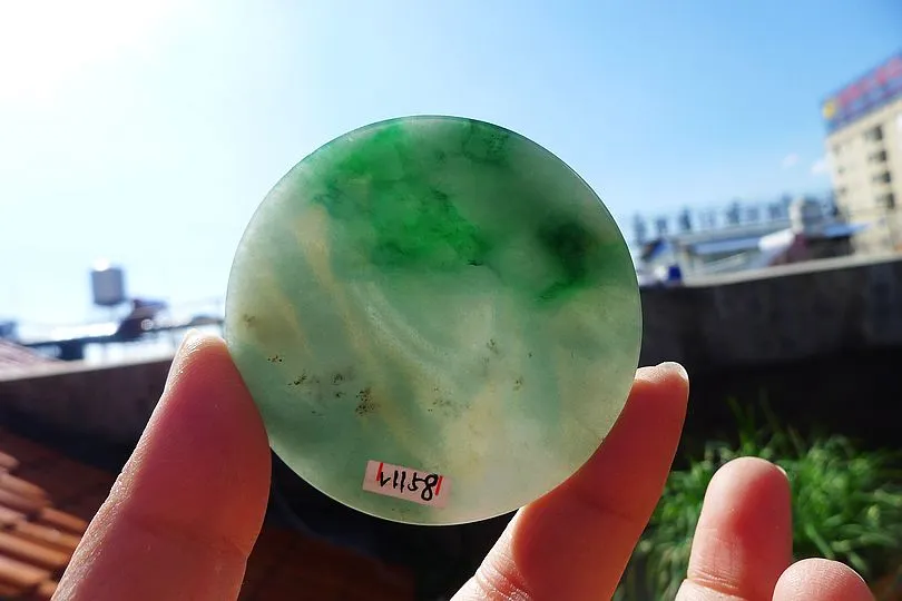 Natural Jade Rough Jadeite Raw (41g,5.6X5.6X0.5cm)