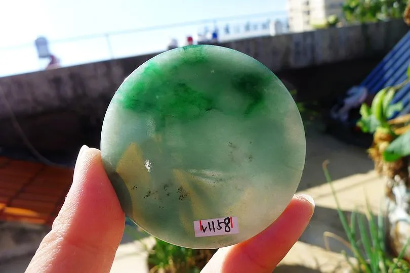 Natural Jade Rough Jadeite Raw (41g,5.6X5.6X0.5cm)