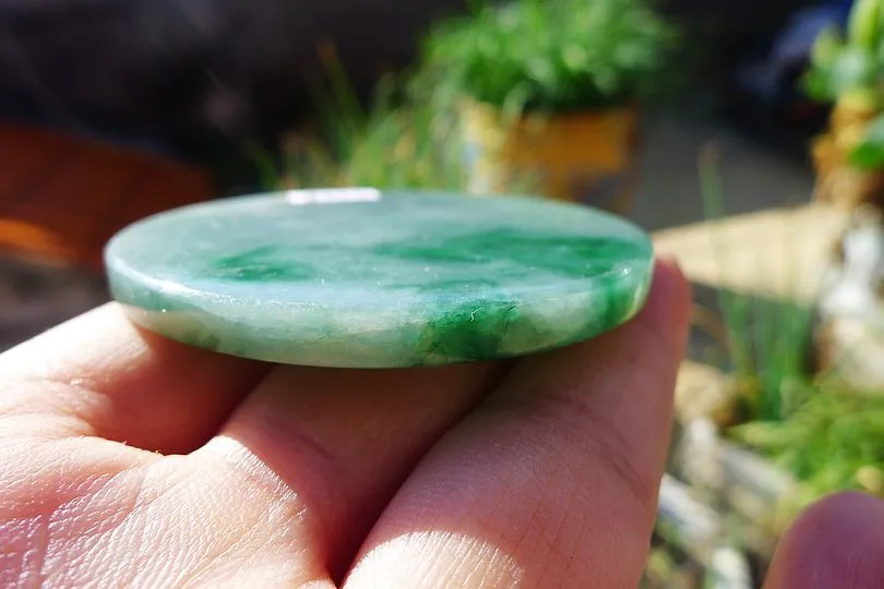 Natural Jade Rough Jadeite Raw (41g,5.6X5.6X0.5cm)