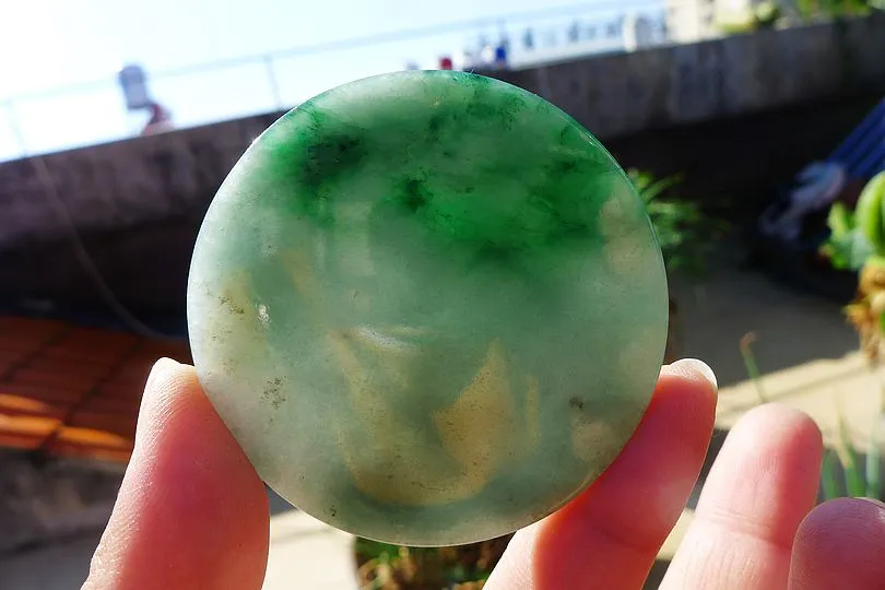 Natural Jade Rough Jadeite Raw (41g,5.6X5.6X0.5cm)