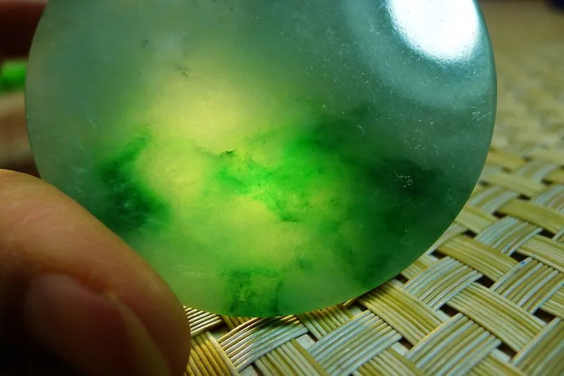 Natural Jade Rough Jadeite Raw (41g,5.6X5.6X0.5cm)