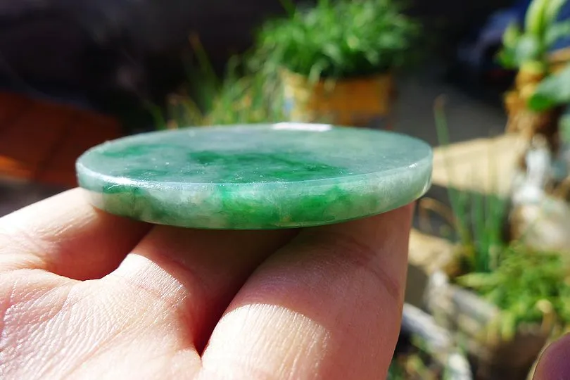 Natural Jade Rough Jadeite Raw (41g,5.6X5.6X0.5cm)