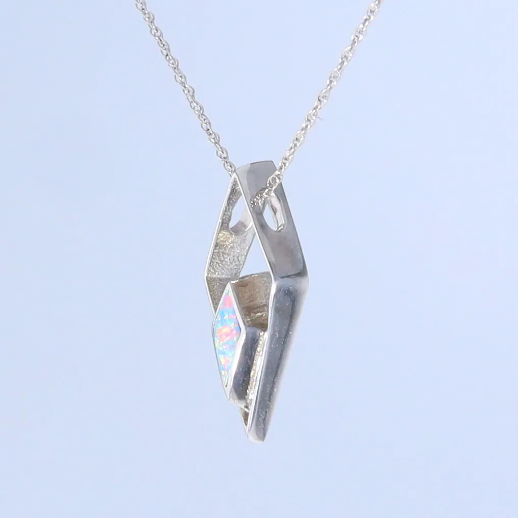 Opal Pendant Diamond Inlaid Design