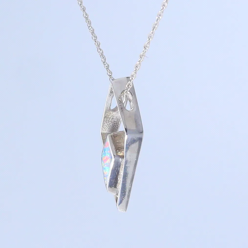 Opal Pendant Diamond Inlaid Design