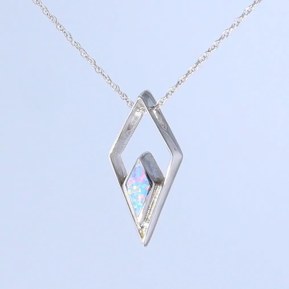 Opal Pendant Diamond Inlaid Design