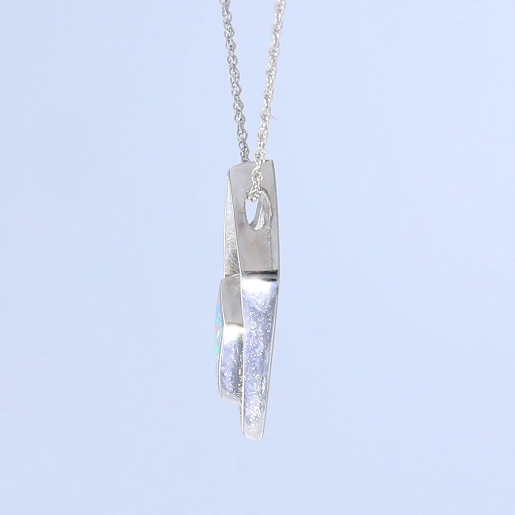 Opal Pendant Diamond Inlaid Design