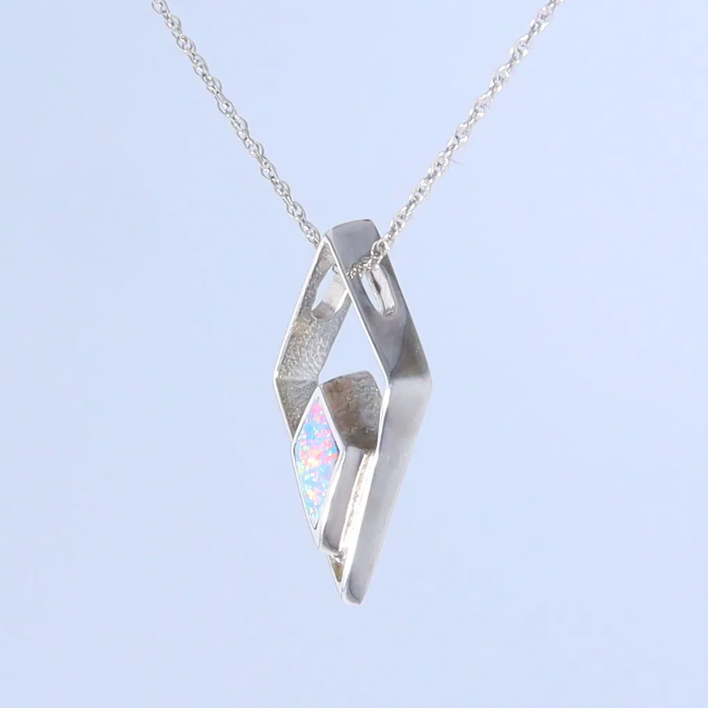 Opal Pendant Diamond Inlaid Design