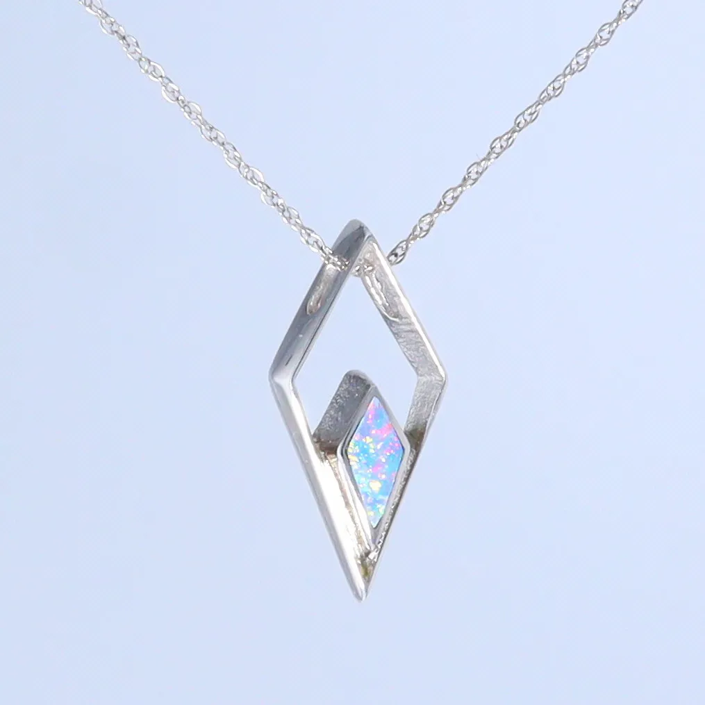 Opal Pendant Diamond Inlaid Design