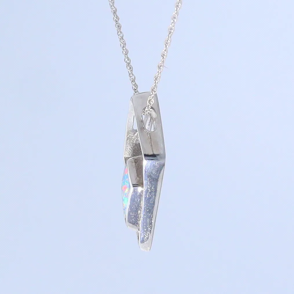 Opal Pendant Diamond Inlaid Design