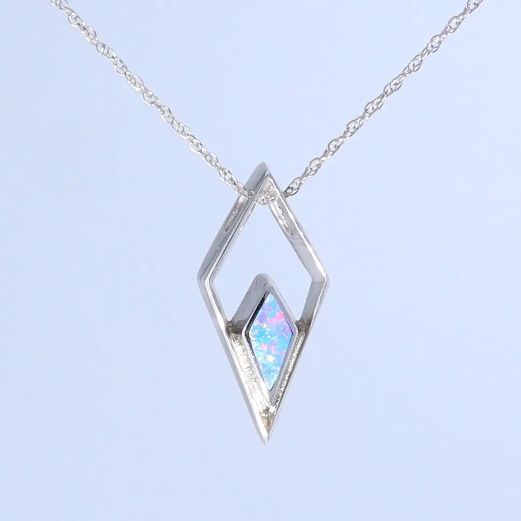 Opal Pendant Diamond Inlaid Design