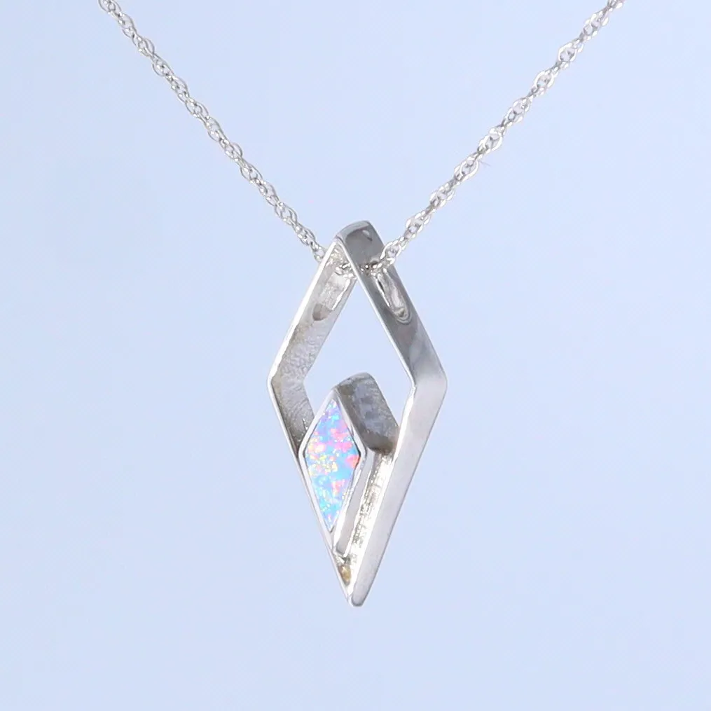 Opal Pendant Diamond Inlaid Design