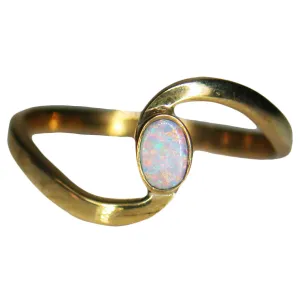 Orange Multi Coloured Boulder Opal 9k Ring