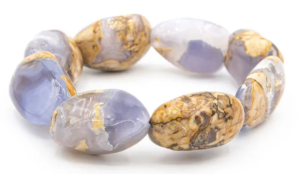 Oval Chalcedony Natural Gemstone Bracelet