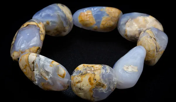 Oval Chalcedony Natural Gemstone Bracelet