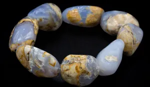 Oval Chalcedony Natural Gemstone Bracelet