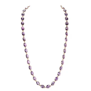 Oval Cut Amethyst Opera Necklace