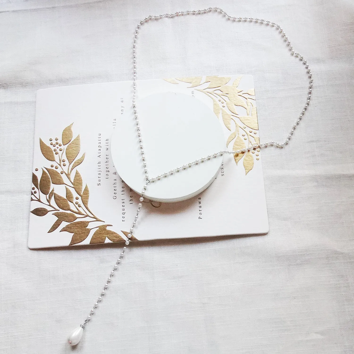pearl backdrop necklace, pearl bridal jewelry for backless or low back dress