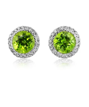 Peridot and Diamond Earrings