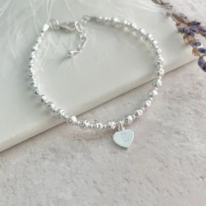 Personalised Heart Charm Bracelet, Sterling Silver bracelet