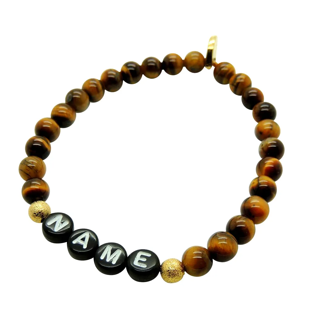 Personalised Name Alphabet Gemstone Bead Bracelet
